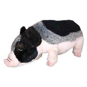 Ganz Webkinz Pig Black/White Pink Plush Stuffed Animal Toy Collectible 8"